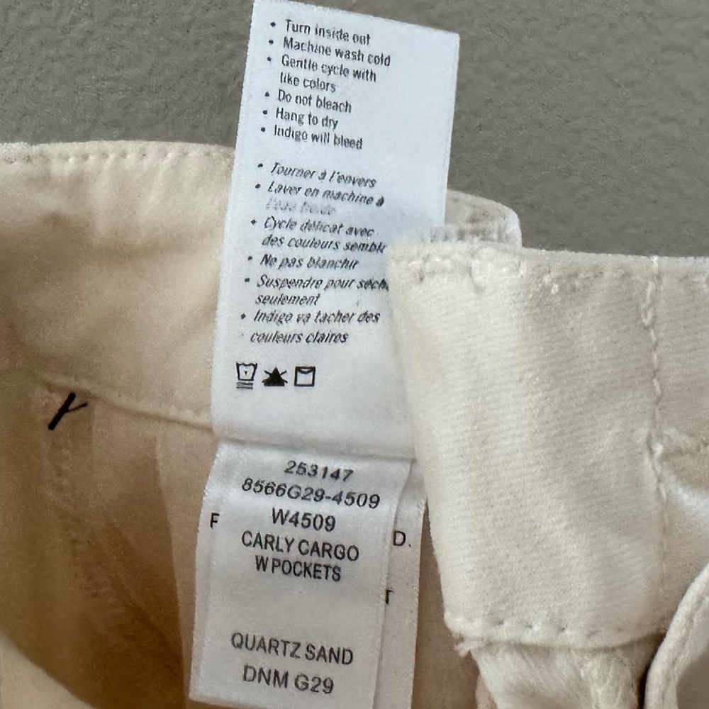 Anthropologie Paige Carly Cargo Wide LegPant 31 Earthy Cream Neutral Cotton NWT - Picture 12 of 14